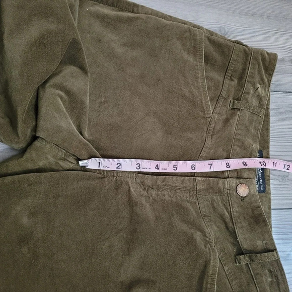 Peruvian Connection Women's Velveteen Cropped Legs Jeans 6 Green Cotton Crop - Picture 10 of 13